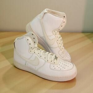 Nike Air Force 1 Mens Triple White High Top Sneakers - Size: 11
